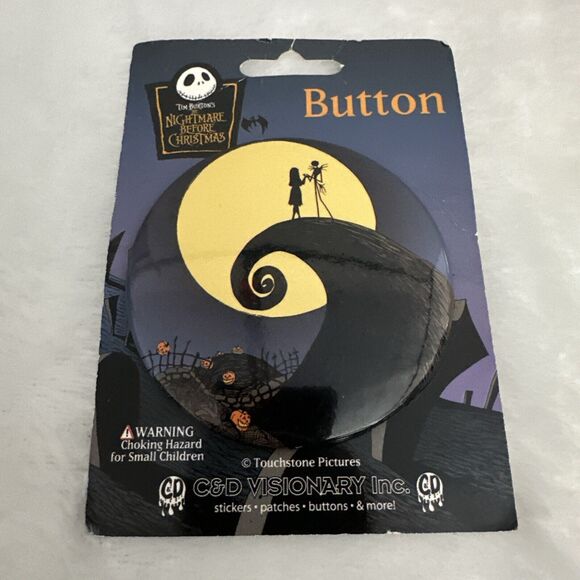 Vintage Y2K Hot Topic Nightmare Before Christmas 3" Button Pin Hill Touchstone - Picture 1 of 4